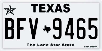 TX license plate BFV9465