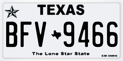 TX license plate BFV9466