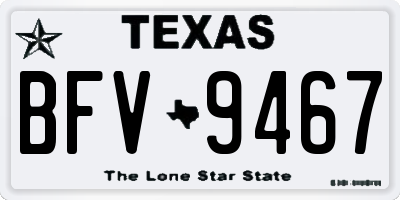 TX license plate BFV9467