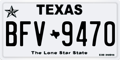 TX license plate BFV9470