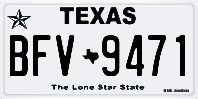 TX license plate BFV9471