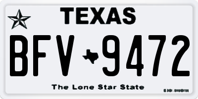 TX license plate BFV9472