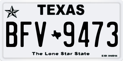 TX license plate BFV9473