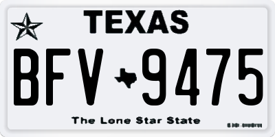 TX license plate BFV9475