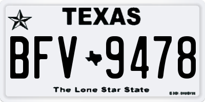 TX license plate BFV9478