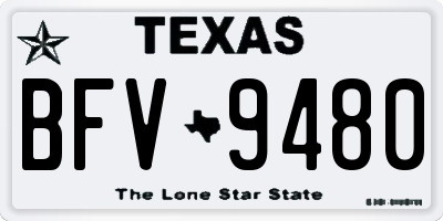 TX license plate BFV9480