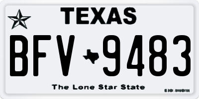 TX license plate BFV9483