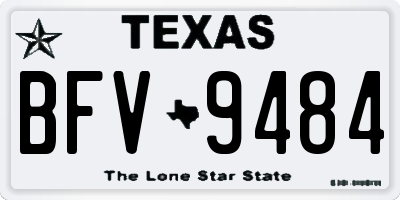 TX license plate BFV9484