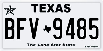 TX license plate BFV9485