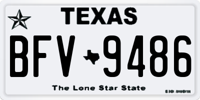 TX license plate BFV9486
