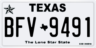 TX license plate BFV9491