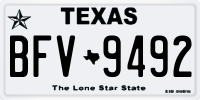 TX license plate BFV9492