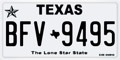 TX license plate BFV9495