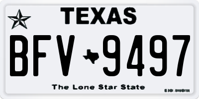 TX license plate BFV9497