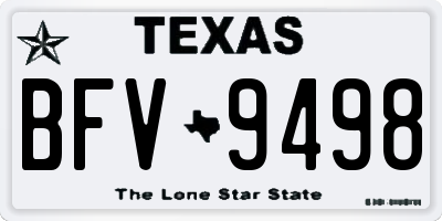 TX license plate BFV9498