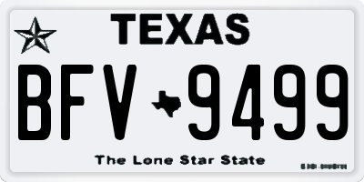 TX license plate BFV9499