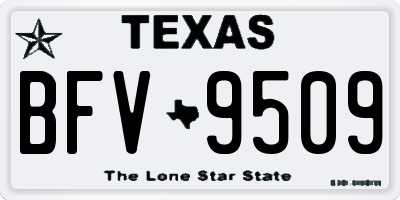 TX license plate BFV9509