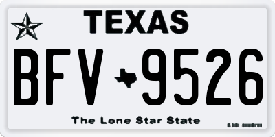 TX license plate BFV9526