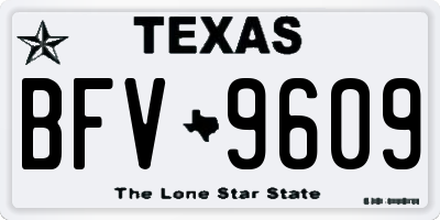 TX license plate BFV9609