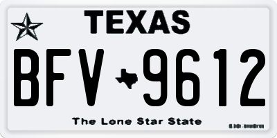 TX license plate BFV9612