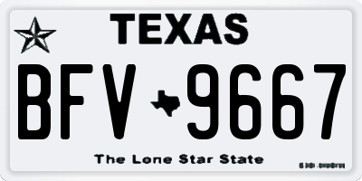 TX license plate BFV9667
