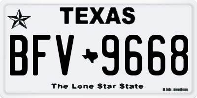 TX license plate BFV9668