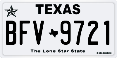 TX license plate BFV9721