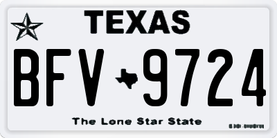 TX license plate BFV9724
