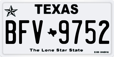 TX license plate BFV9752