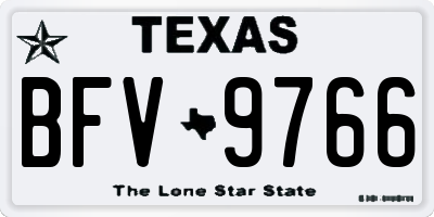 TX license plate BFV9766