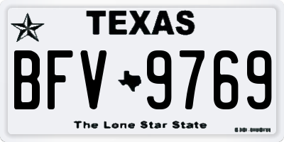 TX license plate BFV9769