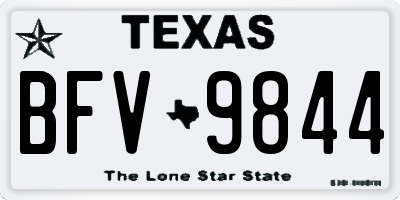 TX license plate BFV9844
