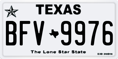TX license plate BFV9976