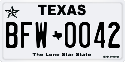 TX license plate BFW0042