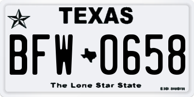 TX license plate BFW0658
