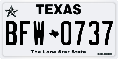 TX license plate BFW0737