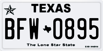 TX license plate BFW0895