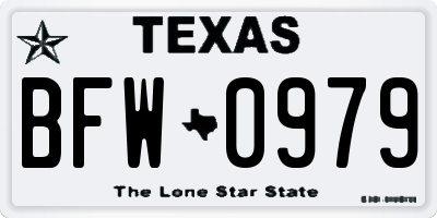 TX license plate BFW0979