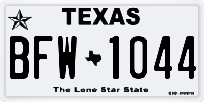 TX license plate BFW1044
