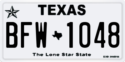 TX license plate BFW1048