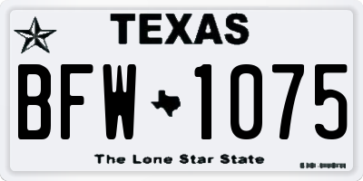 TX license plate BFW1075