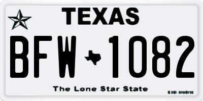 TX license plate BFW1082