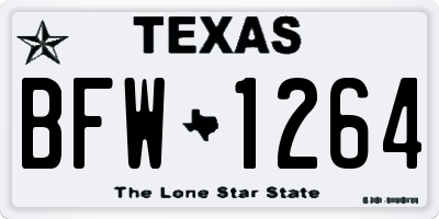 TX license plate BFW1264
