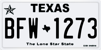 TX license plate BFW1273
