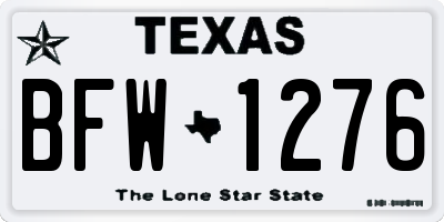 TX license plate BFW1276