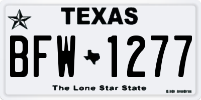 TX license plate BFW1277