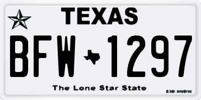 TX license plate BFW1297