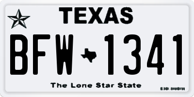 TX license plate BFW1341