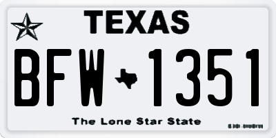 TX license plate BFW1351