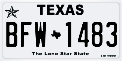 TX license plate BFW1483